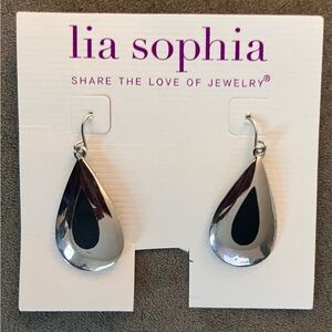 Lia Sophia Silver Teardrop Earrings